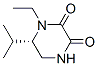 2,3-Piperazinedione,1-ethyl-6-(1-methylethyl)-,(6S)-(9CI) Struktur