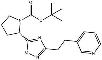 2-[3-(2-PYRIDIN-3-YL-ETHYL)-[1,2,4]OXADIAZOL-5-YL]-PYRROLIDINE-1-CARBOXYLIC ACID TERT-BUTYL ESTER Struktur