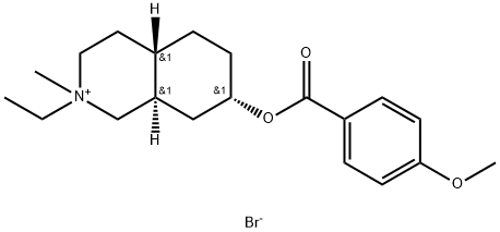 Isoquinolium, 1,2,3,4,4a-alpha,5,6,7,8,8a-beta-decahydro-2-ethyl-7-bet a-hydroxy-2-methyl-, bromide, p-anisate Struktur