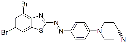 Propanenitrile, 3-[[4-[(4,6-dibromo-2-benzothiazolyl) azo]phenyl]ethylamino]- Struktur