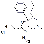 [5-(dimethylaminomethyl)-1,2,5-trimethyl-4-phenyl-4-piperidyl] propanoate dihydrochloride Struktur