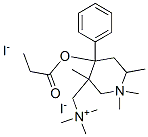 trimethyl-[(1,1,3,6-tetramethyl-4-phenyl-4-propanoyloxy-5,6-dihydro-2H-pyridin-3-yl)methyl]azanium diiodide Struktur