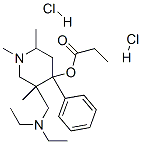 [5-(diethylaminomethyl)-1,2,5-trimethyl-4-phenyl-4-piperidyl] propanoate dihydrochloride Struktur