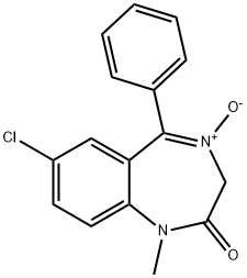 7-chloro-1,3-dihydro-1-methyl-5-phenyl-2H-benzo-1,4-diazepin-2-one 4-oxide  Struktur