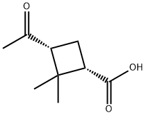 Cyclobutanecarboxylic acid, 3-acetyl-2,2-dimethyl-, (1S,3R)- (9CI) Struktur