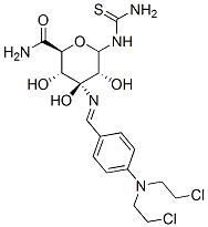 Glucopyranuronamide, 1-3-p-bis(2-chloroethyl)aminobenzylideneamino-2-thioureido-1-deoxy-, D- Struktur