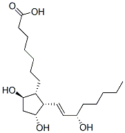 7-[(1R,2S,3R,5R)-3,5-dihydroxy-2-[(E,3S)-3-hydroxyoct-1-enyl]cyclopent yl]heptanoic acid Struktur