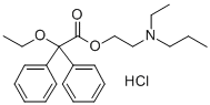 Acetic acid, 2,2-diphenyl-2-ethoxy-, (2-(N-ethyl-N-propylamino)ethyl)  ester, hydrochloride Struktur