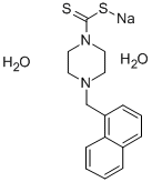 1-Piperazinecarbodithioic acid, 4-(1-naphthylmethyl)-, sodium salt, di hydrate Struktur