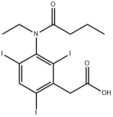 [3-(N-Ethylbutyrylamino)-2,4,6-triiodophenyl]acetic acid Struktur