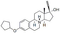 (17R)-3-(Cyclopentyloxy)-8-aza-19-norpregna-1,3,5(10)-trien-20-yn-17-ol Struktur