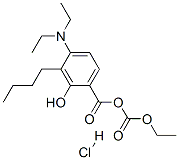 ethoxycarbonyl 3-butyl-4-diethylamino-2-hydroxy-benzoate hydrochloride Struktur