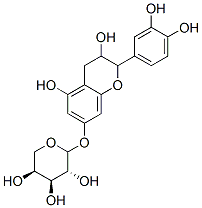 2-(3,4-Dihydroxyphenyl)-3,4-dihydro-3,5-dihydroxy-2H-1-benzopyran-7-yl L-arabinopyranoside Struktur