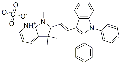 2-[2-(1,2-diphenyl-1H-indol-3-yl)vinyl]-1,3,3-trimethyl-3H-pyrrolo[2,3-b]pyridinium perchlorate  Struktur