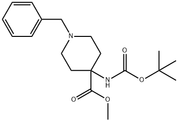 1-BENZYL-4-N-BOC-AMINO-PIPERIDINE-4-CARBOXYLIC ACID METHYL ESTER
 Struktur