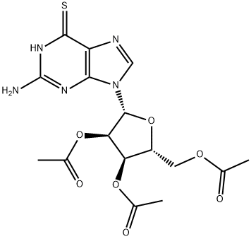 2-AMINO-9-(2,3,5-TRI-O-ACETYL-BETA-D-RIBOFURANOSYL)-6-THIOPURINE Struktur