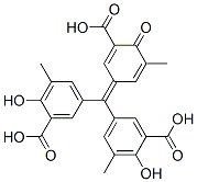 5,5'-[(3-Carboxy-5-methyl-4-oxo-2,5-cyclohexadien-1-ylidene)methylene]bis[2-hydroxy-3-methylbenzoic acid] Struktur