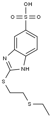 2-[[2-(ethylthio)ethyl]thio]-1H-benzimidazole-5-sulphonic acid Struktur