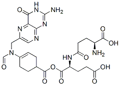 10-formyltetrahydropteroyl-gamma-glutamylglutamic acid Struktur