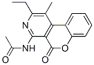 4-(Acetylamino)-2-ethyl-1-methyl-5H-[1]benzopyrano[3,4-c]pyridin-5-one Struktur