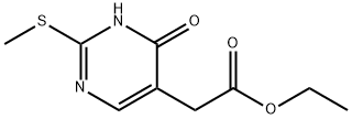 5-PYRIMIDINEACETIC ACID, 3,4-DIHYDRO-2-(METHYLTHIO)-4-OXO-, ETHYL ESTER Struktur