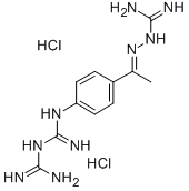 1-(p-(1-(Aminohydrazinylidene)ethyl)phenyl)biguanide dihydrochloride Struktur