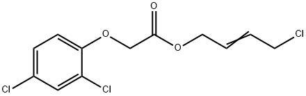 2-(2,4-Dichlorophenoxy)-4-chloro-2-butenyl acetate Struktur