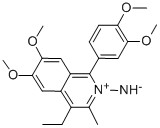 1-(3,4-Dimethoxyphenyl)-4-ethyl-6,7-dimethoxy-3-methylisoquinolin-2-ium-2-amine anion Struktur