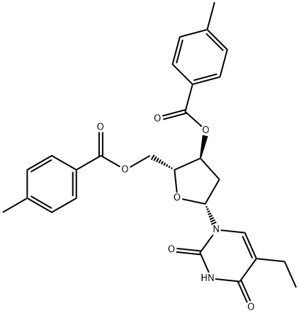 2'-DEOXY-3',5'-DI-O-(4-METHYLBENZOYL)-5-ETHYLURIDINE Struktur