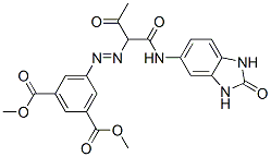 dimethyl 5-[[1-[[(2,3-dihydro-2-oxo-1H-benzimidazol-5-yl)amino]carbonyl]-2-oxopropyl]azoterephthalate Struktur