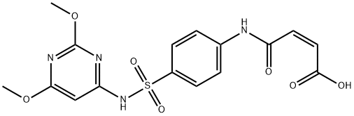 4-[[4-[[(2,6-dimethoxy-4-pyrimidinyl)amino]sulphonyl]phenyl]amino]-4-oxoisocrotonic acid Struktur