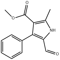 1H-Pyrrole-3-carboxylicacid,5-formyl-2-methyl-4-phenyl-,methylester(9CI) Struktur