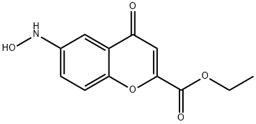 6-Hydroxyamino-4-oxo-4H-1-benzopyran-2-carboxylic acid ethyl ester Struktur