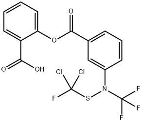 2-[[3-[[(dichlorofluoromethyl)thio](trifluoromethyl)amino]benzoyl]oxy]benzoic acid  Struktur