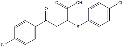 4-(4-chlorophenyl)-2-[(4-chlorophenyl)sulfanyl]-4-oxobutanoic acid Struktur