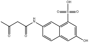 7-[(1,3-dioxobutyl)amino]-3-hydroxynaphthalene-1-sulphonic acid Struktur