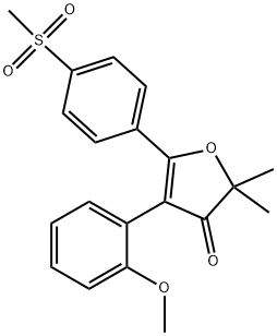 4-(2-methoxyphenyl)-2,2-dimethyl-5-(4-(methylsulfonyl)phenyl)furan-3(2H)-one Struktur