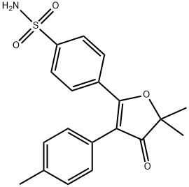 4-(5,5-dimethyl-4-oxo-3-p-tolyl-4,5-dihydrofuran-2-yl)benzenesulfonamide Struktur