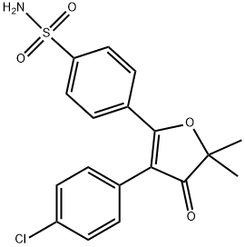 4-(3-(4-chlorophenyl)-5,5-dimethyl-4-oxo-4,5-dihydrofuran-2-yl)benzenesulfonamide Struktur