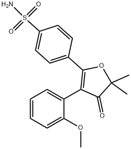 4-(3-(2-methoxyphenyl)-5,5-dimethyl-4-oxo-4,5-dihydrofuran-2-yl)benzenesulfonamide Struktur