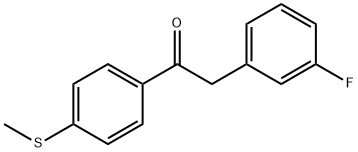 2-(3-fluorophenyl)-1-(4-(methylthio)phenyl)ethanone Struktur