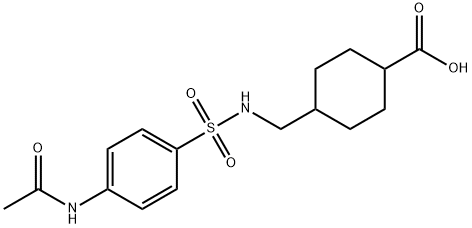 4-[({[4-(acetylamino)phenyl]sulfonyl}amino)methyl]cyclohexanecarboxylic acid Struktur