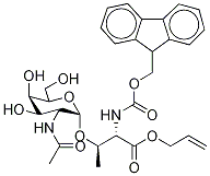 N-Fmoc-O-[2-acetamido-2-deoxy-α-D-galactopyranosyl]-L-threonine Allyl Ester Struktur