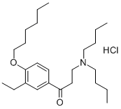 beta-Di-n-butylaminoaethyl-(4-n-hexyloxy-3-aethylphenyl)-ketonhydrochl orid [German] Struktur