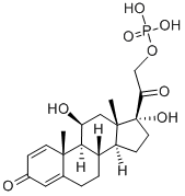 11beta,17,21-trihydroxypregna-1,4-diene-3,20-dione 21-(dihydrogen phosphate) Struktur