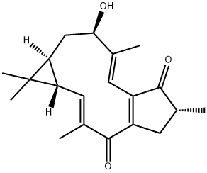 (1aS,2E,6R,8E,10R,11aS)-1a,5,6,10,11,11a-Hexahydro-10-hydroxy-1,1,3,6,9-pentamethyl-1H-cyclopenta[a]cyclopropa[f]cycloundecene-4,7-dione Struktur