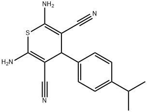 2,6-diamino-4-(4-isopropylphenyl)-4H-thiopyran-3,5-dicarbonitrile Struktur