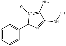 4H-Imidazol-4-one,5-amino-2,3-dihydro-2-phenyl-,oxime,1-oxide(9CI) Struktur