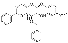 4-METHOXYPHENYL 3-O-BENZYL-4,6-O-BENZYLIDENE-BETA-D-GLUCOPYRANOSIDE Struktur