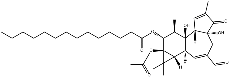 PHORBOL, 20-OXO-20-DEOXY 12-MYRISTATE 13-ACETATE, 4BETA Struktur